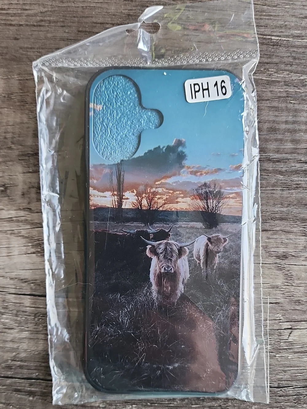 Scenic Highland Cow iPhone Case - Blue Sky Sunset